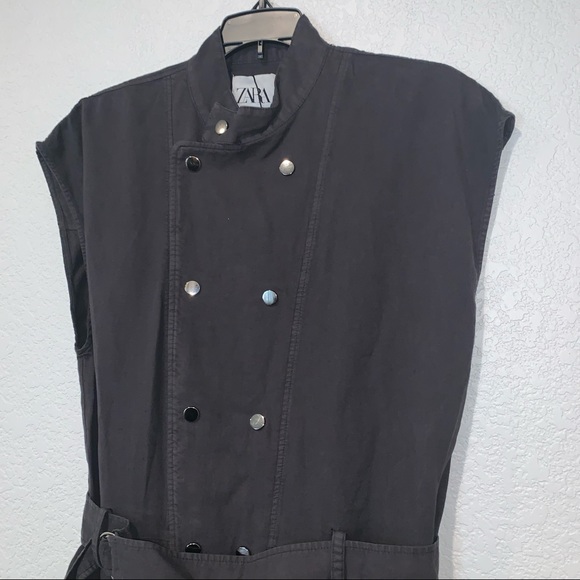 NEW $119 Zara Cotton Linen Blend Utility Jumpsuit with Belt Large FW21 4043/272 - Picture 13 of 15